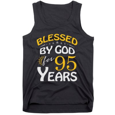 Vintage Blessed by God For 95 Years Old Happy 95th Birthday Tank Top