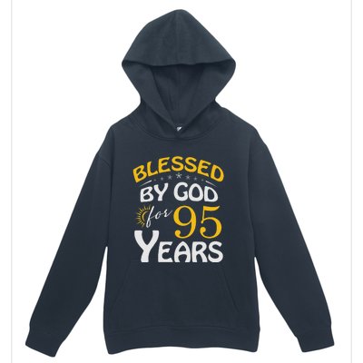 Vintage Blessed by God For 95 Years Old Happy 95th Birthday Urban Pullover Hoodie