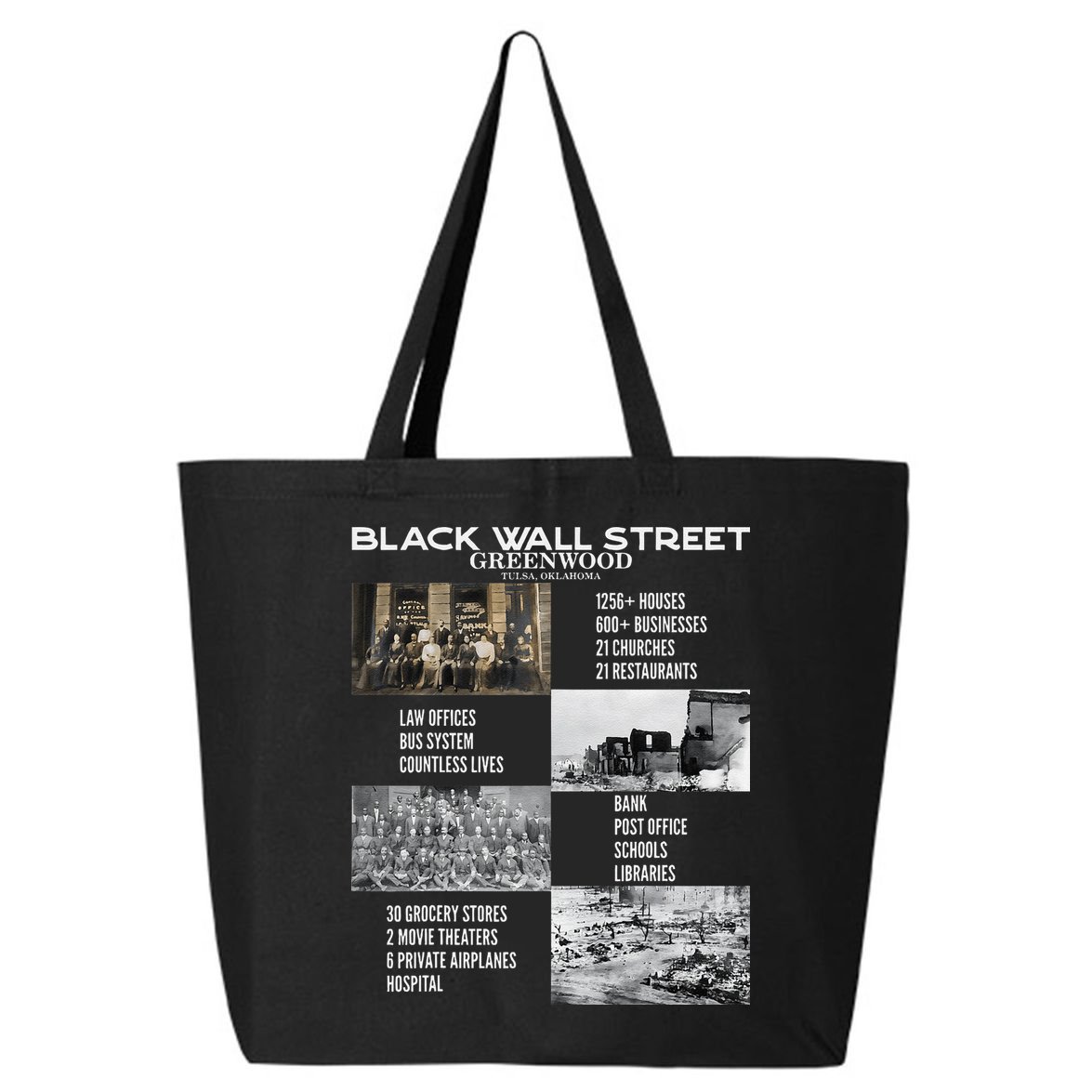 Vintage Black Business Black History Month Black Wall Street 25L Jumbo Tote