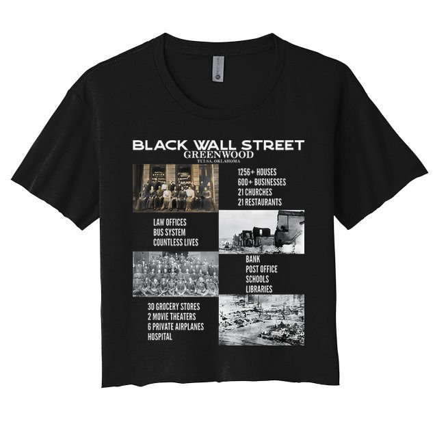 Vintage Black Business Black History Month Black Wall Street Women's Crop Top Tee