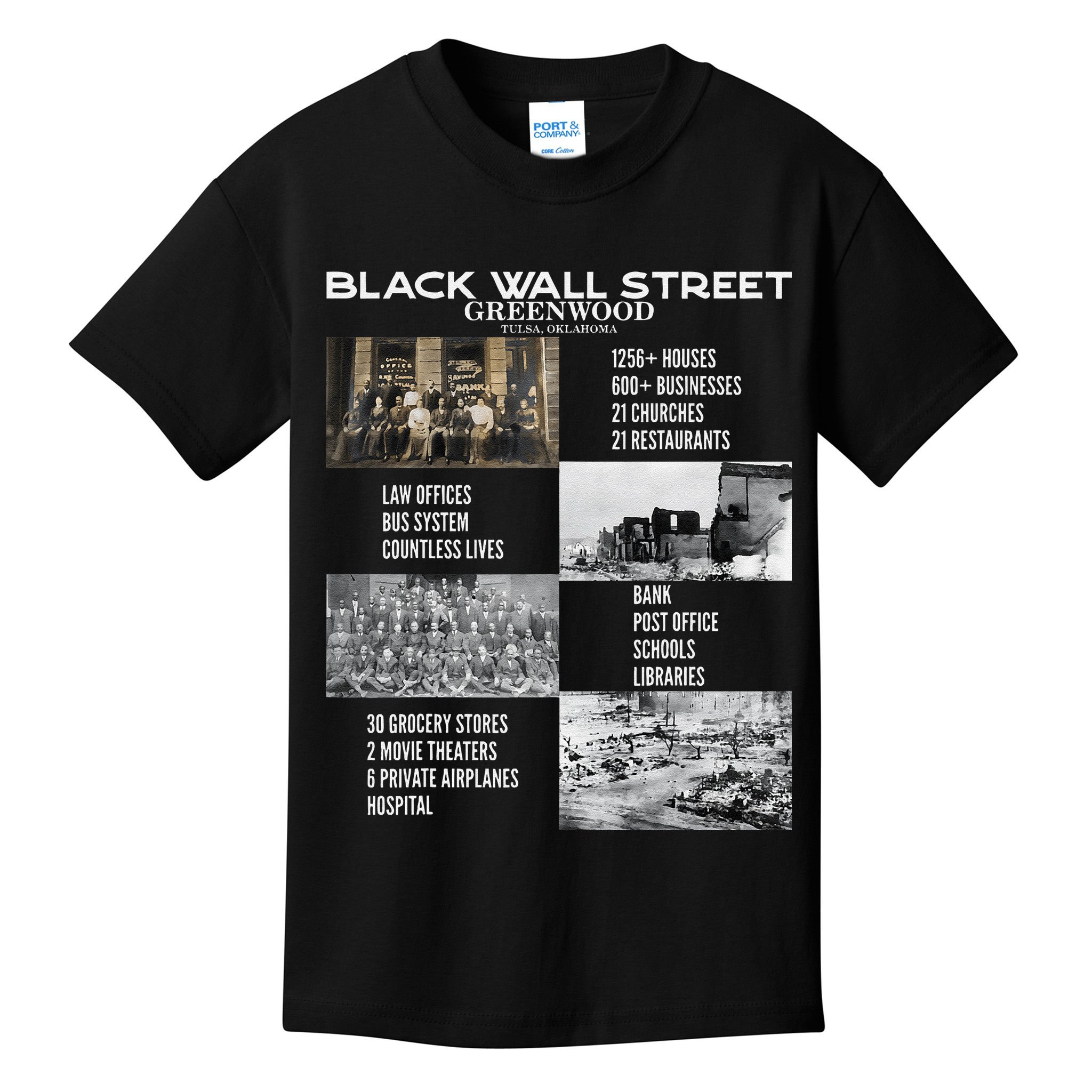Vintage Black Business Black History Month Black Wall Street Kids T-Shirt