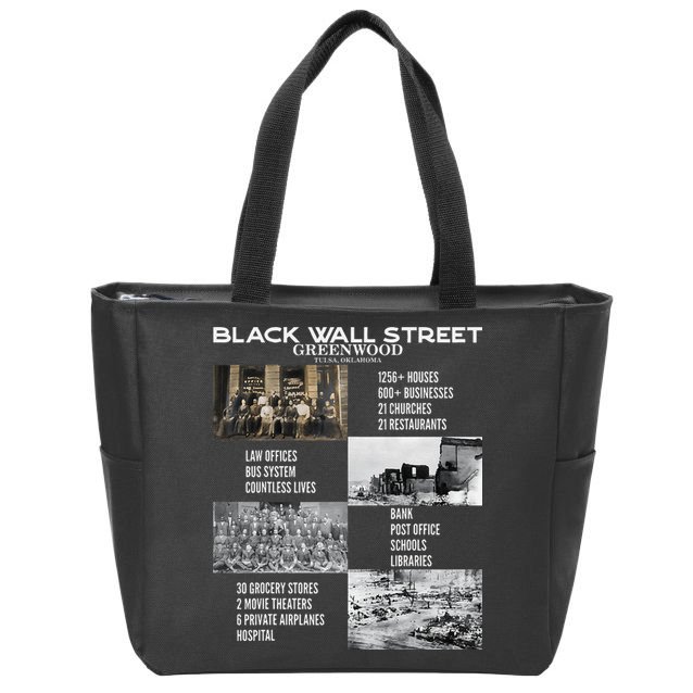 Vintage Black Business Black History Month Black Wall Street Zip Tote Bag
