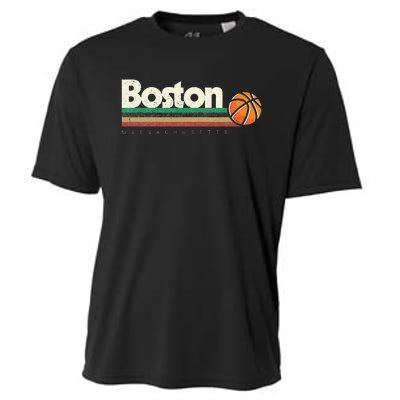 Vintage Basketball Boston City B Ball Retro Stripes Cooling Performance Crew T-Shirt