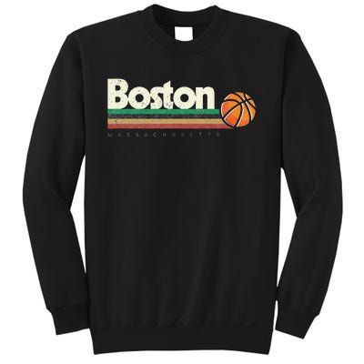 Vintage Basketball Boston City B Ball Retro Stripes Sweatshirt