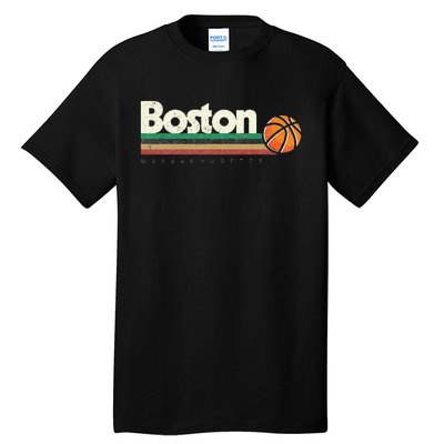 Vintage Basketball Boston City B Ball Retro Stripes Tall T-Shirt