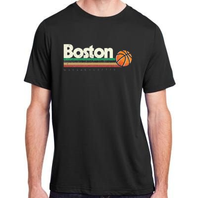 Vintage Basketball Boston City B Ball Retro Stripes Adult ChromaSoft Performance T-Shirt