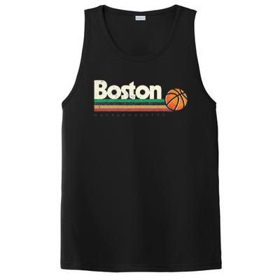 Vintage Basketball Boston City B Ball Retro Stripes PosiCharge Competitor Tank