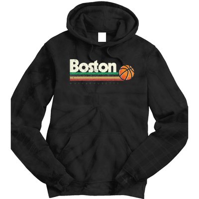 Vintage Basketball Boston City B Ball Retro Stripes Tie Dye Hoodie