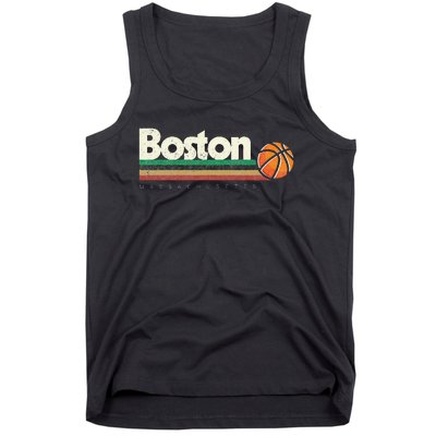 Vintage Basketball Boston City B Ball Retro Stripes Tank Top