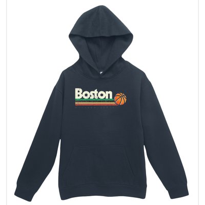 Vintage Basketball Boston City B Ball Retro Stripes Urban Pullover Hoodie