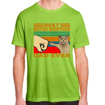 Vintage Best British Shorthair Cat Dad Ever Gift Adult ChromaSoft Performance T-Shirt