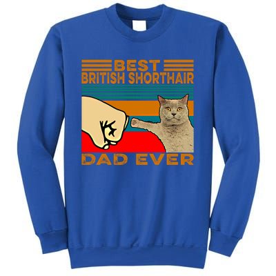 Vintage Best British Shorthair Cat Dad Ever Gift Sweatshirt