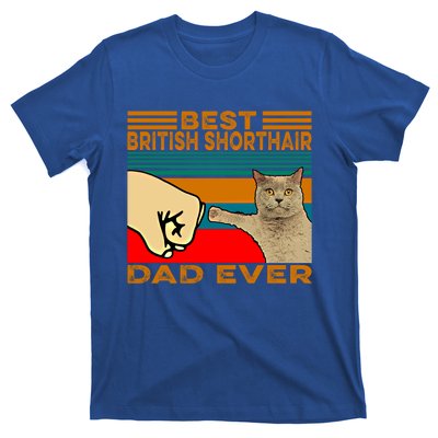 Vintage Best British Shorthair Cat Dad Ever Gift T-Shirt