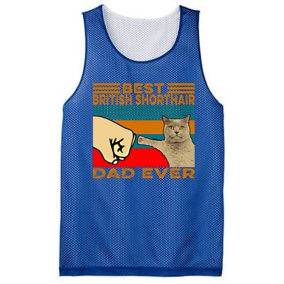 Vintage Best British Shorthair Cat Dad Ever Gift Mesh Reversible Basketball Jersey Tank