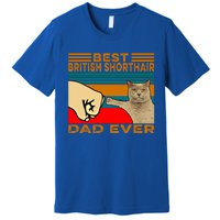 Vintage Best British Shorthair Cat Dad Ever Gift Premium T-Shirt