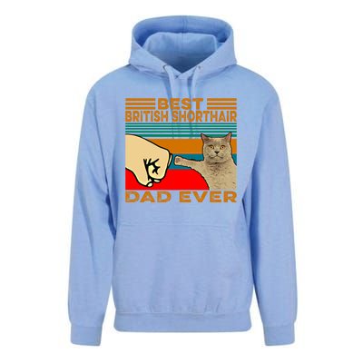 Vintage Best British Shorthair Cat Dad Ever Gift Unisex Surf Hoodie