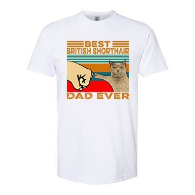 Vintage Best British Shorthair Cat Dad Ever Gift Softstyle CVC T-Shirt