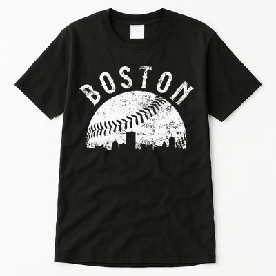 Vintage Baseball Boston Massachusetts Skyline Apparel Tall T-Shirt