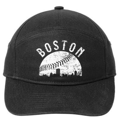 Vintage Baseball Boston Massachusetts Skyline Apparel 7-Panel Snapback Hat