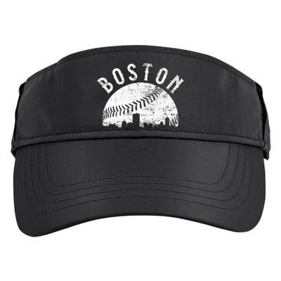 Vintage Baseball Boston Massachusetts Skyline Apparel Adult Drive Performance Visor