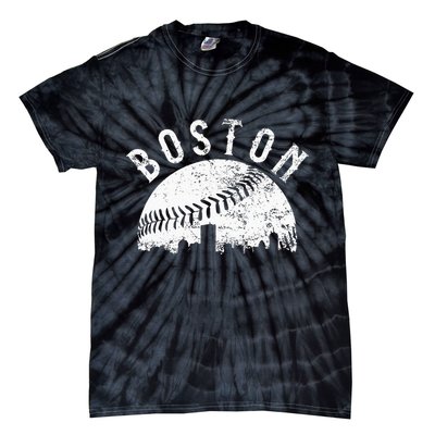 Vintage Baseball Boston Massachusetts Skyline Apparel Tie-Dye T-Shirt