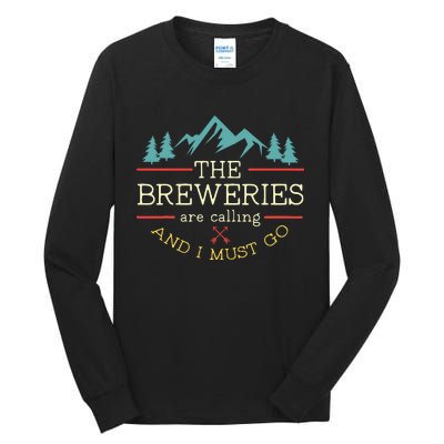 Vintage Beer Breweries Are Calling And I Must Go Craft Beer Tall Long Sleeve T-Shirt