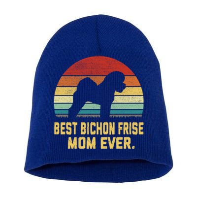 Vintage Best Bichon Frise Mom Ever Gift Short Acrylic Beanie