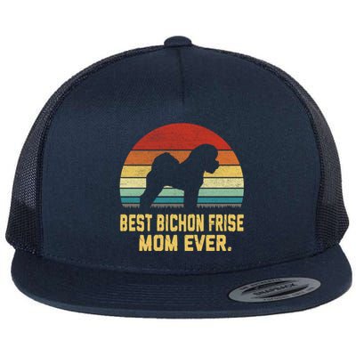 Vintage Best Bichon Frise Mom Ever Gift Flat Bill Trucker Hat