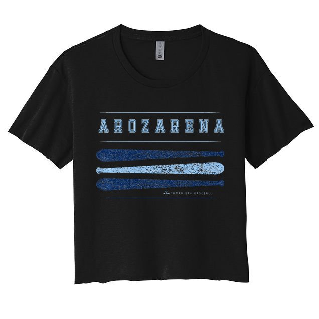 Vintage Baseball Bat Gameday Randy Arozarena Tampa Bay Women's Crop Top Tee
