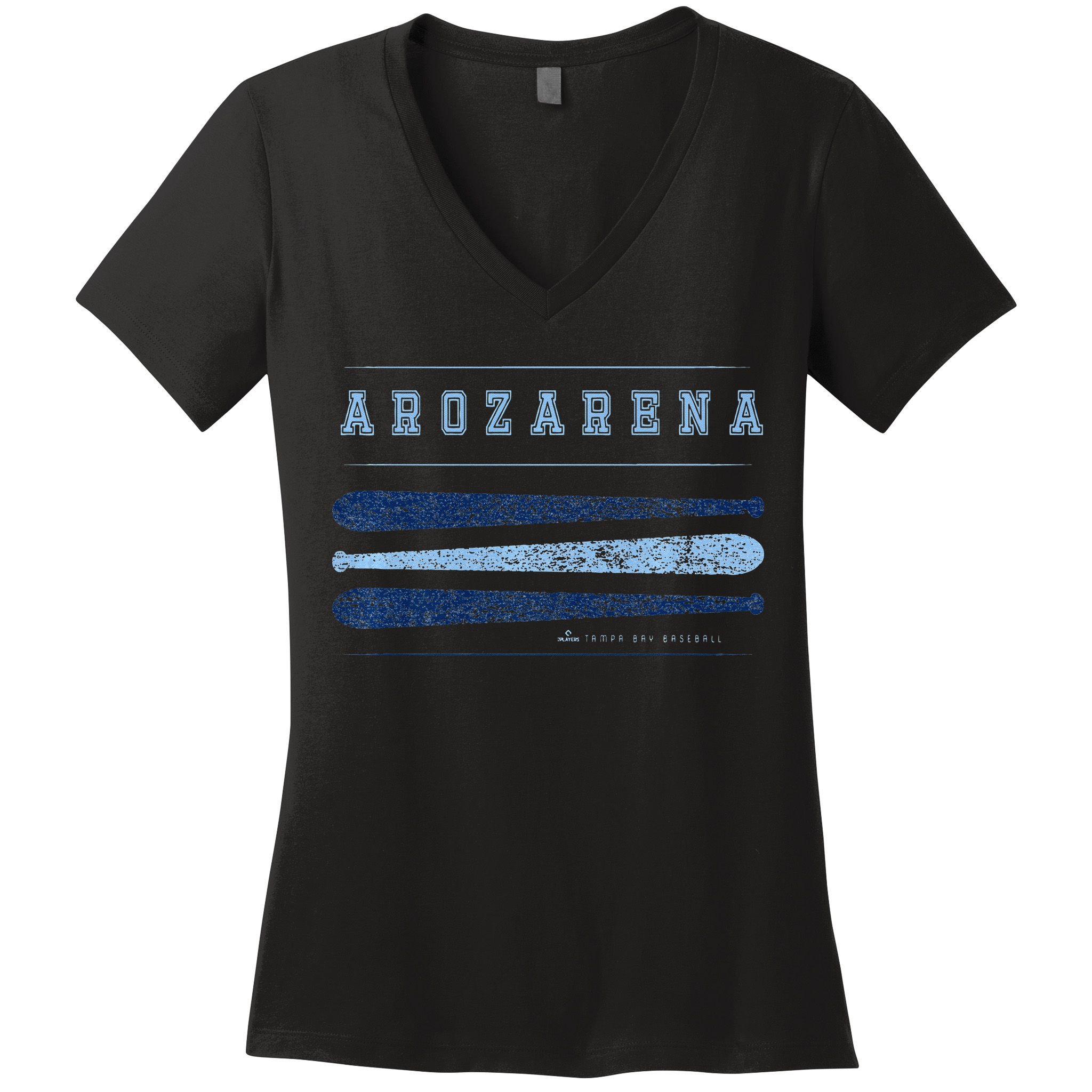 Vintage Baseball Bat Gameday Randy Arozarena Tampa Bay Women's V-Neck T-Shirt