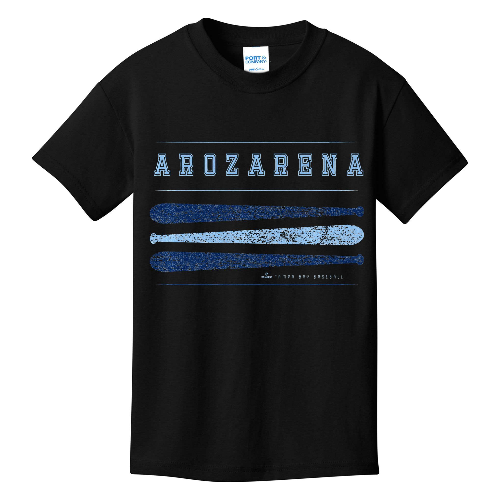 Vintage Baseball Bat Gameday Randy Arozarena Tampa Bay Kids T-Shirt