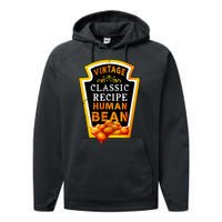 Vintage Baked Beans Lover Human Bean Costume Performance Fleece Hoodie