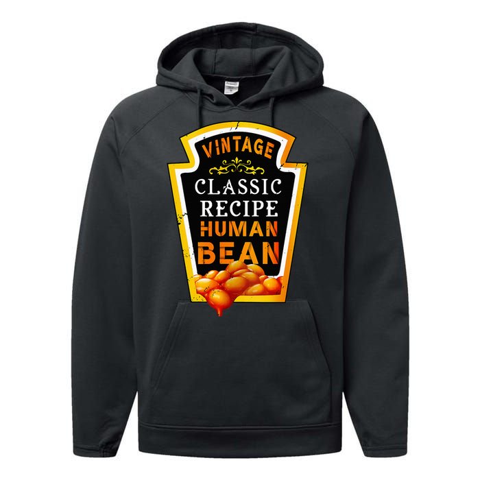 Vintage Baked Beans Lover Human Bean Costume Performance Fleece Hoodie