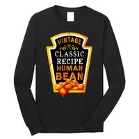 Vintage Baked Beans Lover Human Bean Costume Long Sleeve Shirt