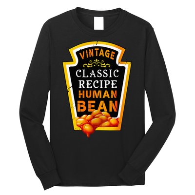 Vintage Baked Beans Lover Human Bean Costume Long Sleeve Shirt