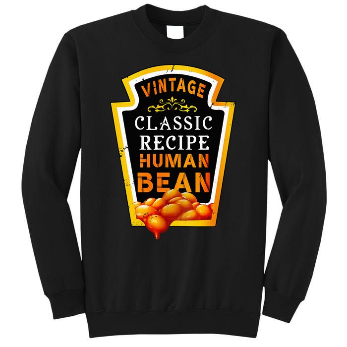 Vintage Baked Beans Lover Human Bean Costume Tall Sweatshirt