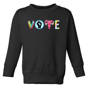 Vote Banned Books Fist Ovaries Lgtbq Human Rights & Gay Rights Lgbtq Ally +Pride Toddler Sweatshirt