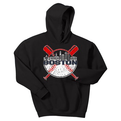 Vintage Boston Baseball Kids Hoodie