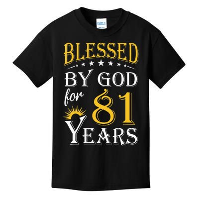 Vintage Blessed by God for 81 years Happy 81st Birthday Kids T-Shirt