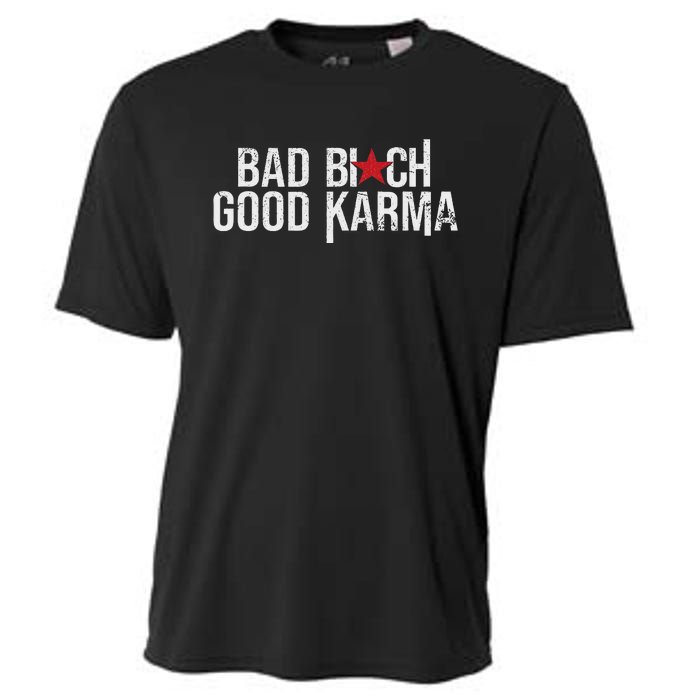 Vintage Bad Bitch Good Karma Bold Design Cooling Performance Crew T-Shirt