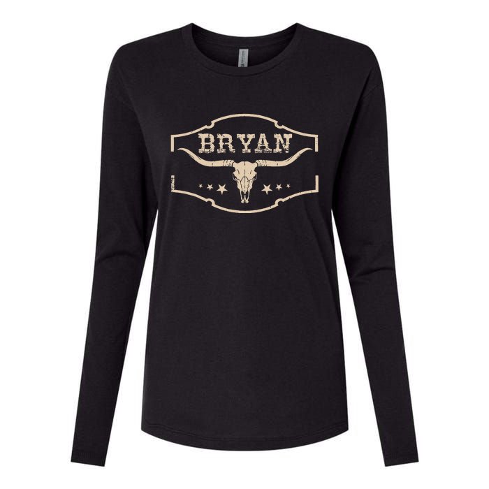 Vintage Bryan Bullskull Western Deserts Bryan Womens Cotton Relaxed Long Sleeve T-Shirt