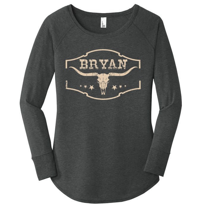 Vintage Bryan Bullskull Western Deserts Bryan Women's Perfect Tri Tunic Long Sleeve Shirt