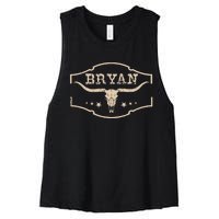 Vintage Bryan Bullskull Western Deserts Bryan Women's Racerback Cropped Tank