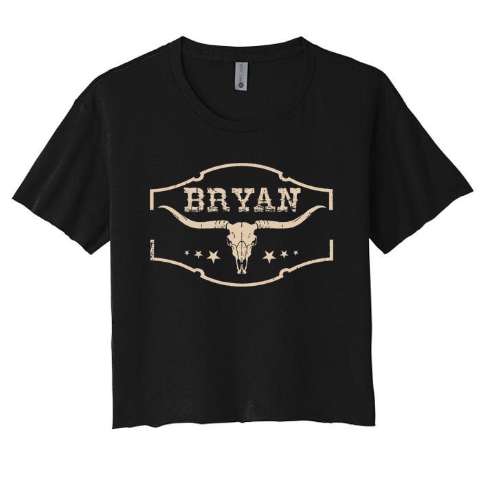 Vintage Bryan Bullskull Western Deserts Bryan Women's Crop Top Tee