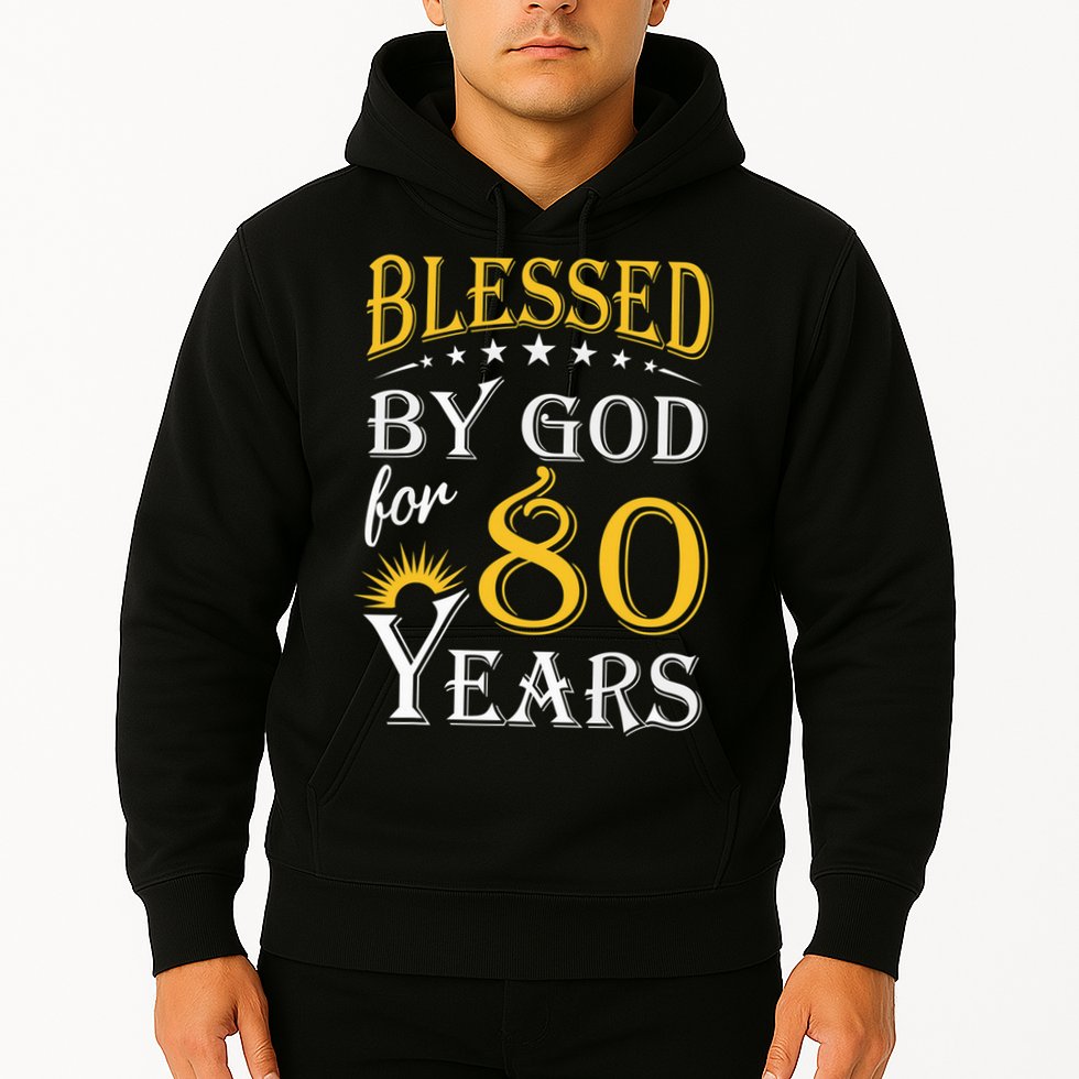 Vintage Blessed by God for 80 years Happy 80th Birthday Hoodie