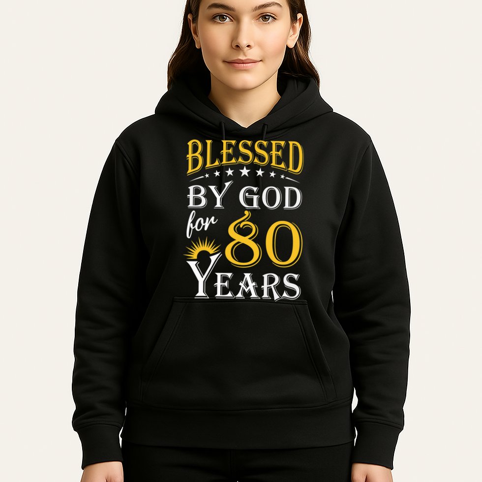 Vintage Blessed by God for 80 years Happy 80th Birthday Hoodie