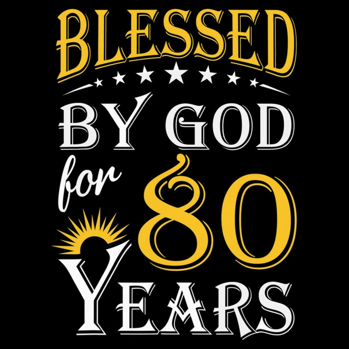 Vintage Blessed by God for 80 years Happy 80th Birthday Hoodie