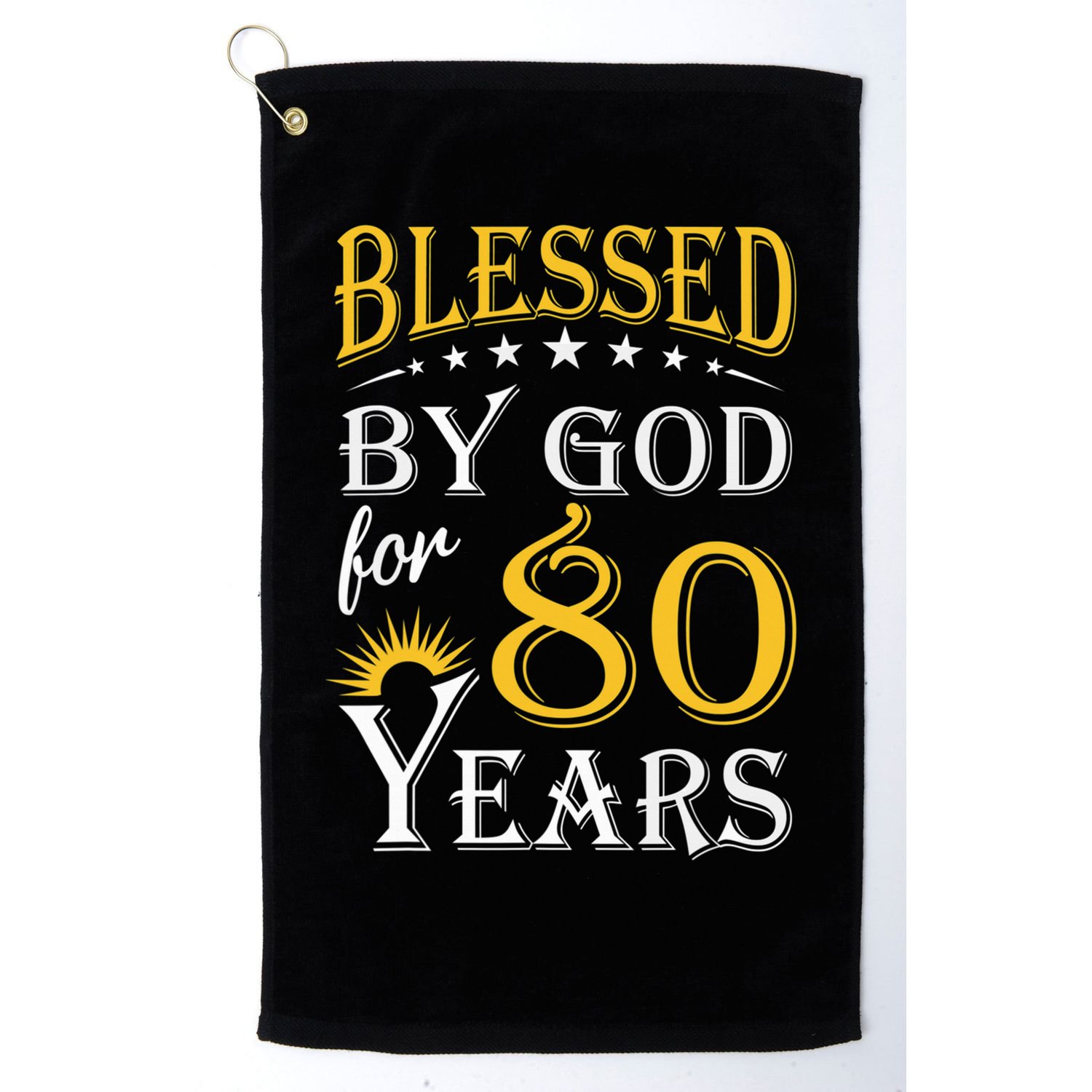 Vintage Blessed by God for 80 years Happy 80th Birthday Golf Towel