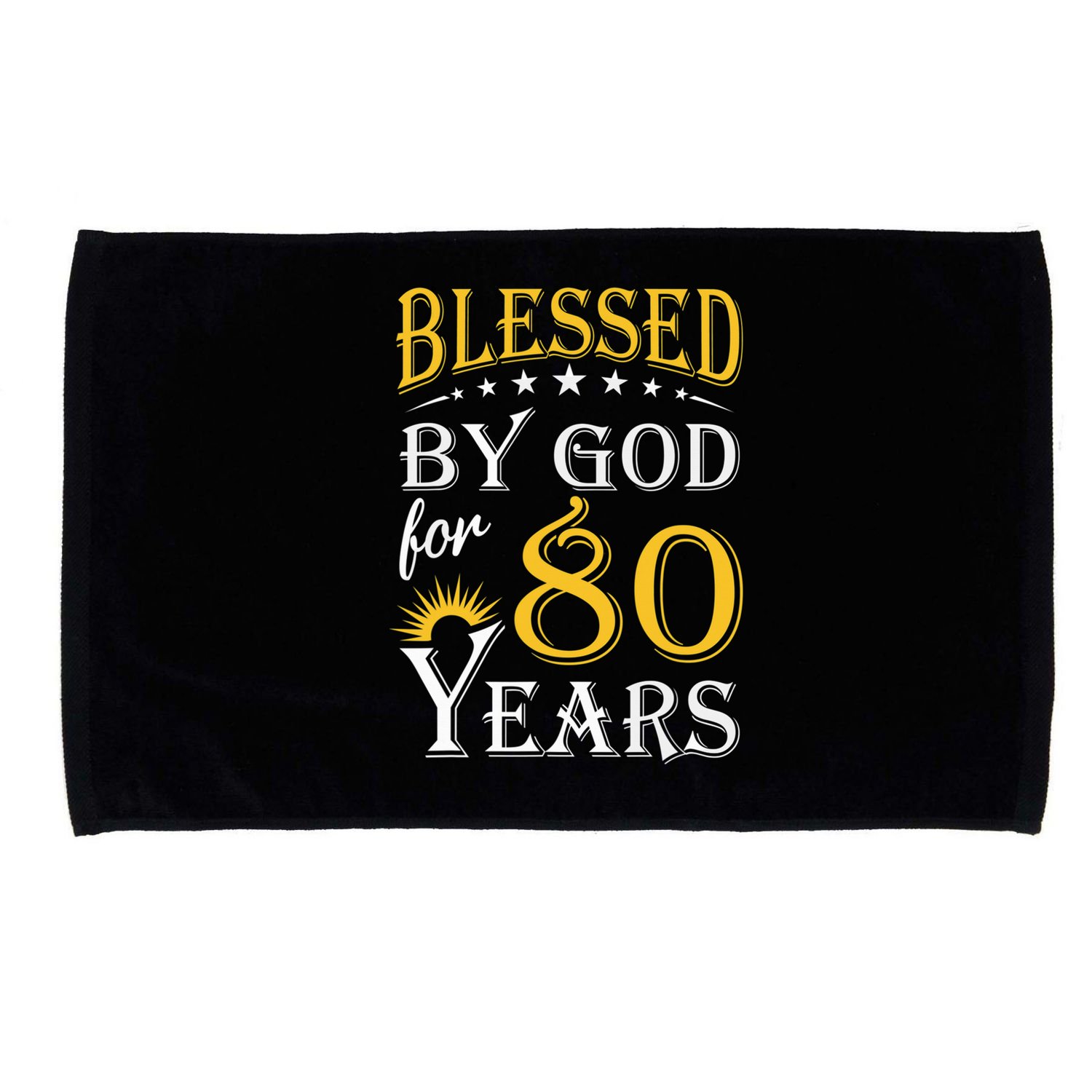Vintage Blessed by God for 80 years Happy 80th Birthday Microfiber Hand Towel