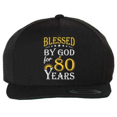 Vintage Blessed by God for 80 years Happy 80th Birthday Wool Snapback Cap